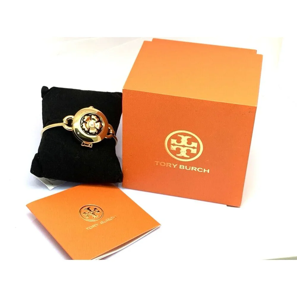 Tory Burch Women's Watch TBW6018SET Mother of Pearl Dial Quartz Bangle Gold